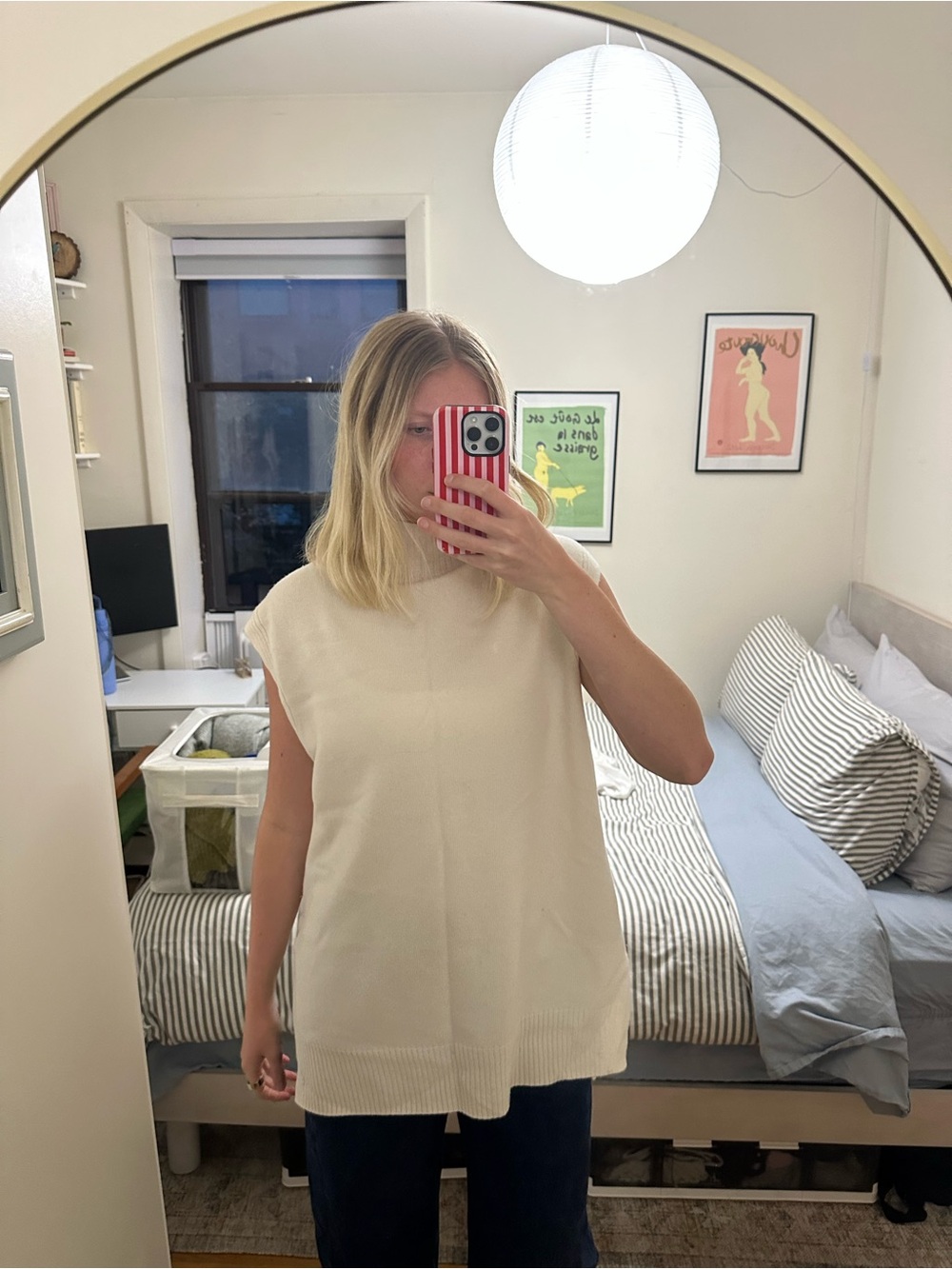 Athleta Sleeveless Knit Tunic Vest in Cream
